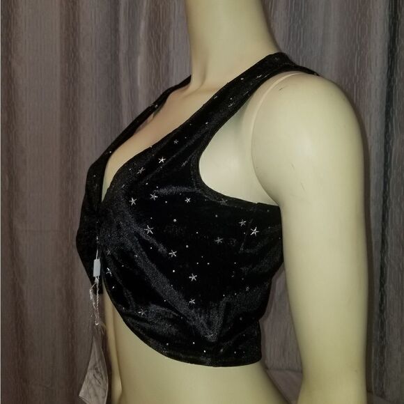 Women V Neck Buckle Strap Cami Crop  Top xl new with tags - Picture 5 of 10